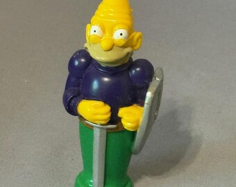 Vintage Simpsons Figure 3D Chess Set Piece Board Game Part 1992 Grandpa Bishop Purple Green