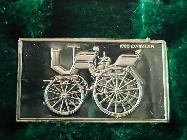 Franklin Mint Silver Bar Mini Ingot 1975 Centennial Car 1886