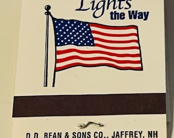 Vintage Match Book Advertising matchbook Freedom Lights Way Flag DD Bean Jaffrey New Hampshire