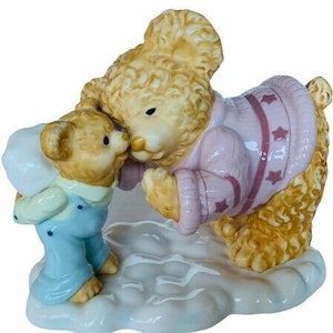 Teddy Bear figurine Clouds anthropomorphic Mothers Day gift decor sculpture cub