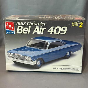Vintage 1962 Chevrolet Bel Air 409 modelautokit COMPLEET Amt Ertl 1/25 SEALED