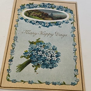 Cartão postal antigo, efêmera, papel colecionável, cartão postal, dividido, vintage, horror, assombrado, saudação, flor floral, Howard Roberts, Kansas, KS