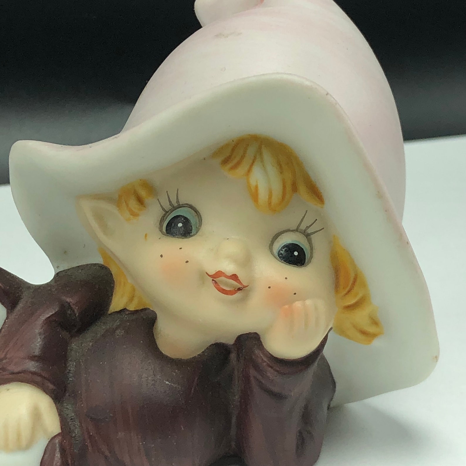 VINTAGE ELF FIGURINE Porcelain Ceramic Statue Sculpture Pixie Etsy