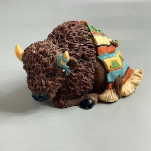 Friends Feather Figurine Karen Hahn Enesco Native Western Bison Blessing Buffalo