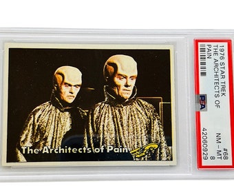 Star Trek Trading Card 1976 Paramount Topps Enterprise original series vtg memorabilia graded PSA 8 MINT The Architects of Pain Aliens brain