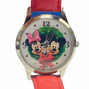 MICKEY MOUSE WATCH vintage Walt Disney wristwatch disneyland collectible japan Lorus red Minnie bow Valentines Day