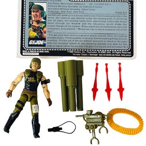 Gi Joe Cobra figuur vtg Hasbro complete vtg bestandskaart 1988 Backblast Back Blast