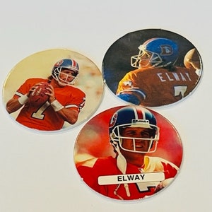 John Elway Denver Broncos Pogs lot Slammer Milk Cap game vtg game Orange Crush 2