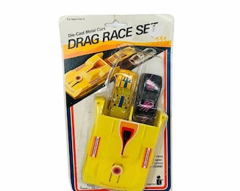 DIECAST VINTAGE CAR toy original collectible factory sealed moc truck vtg die cast Zee Intex Drag Race Set power button dynawheels 1986 BM1