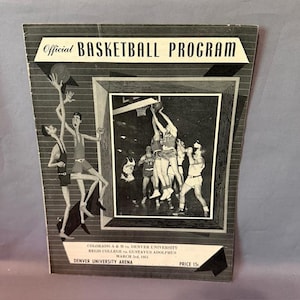 Vintage Basketball Program NCAA Print Ad Bracket 1951 Colorado A&M Denver Regis
