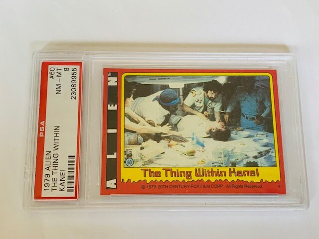 Alien Trading Card Ripley 1979 Topps Thing within Kane facehugger PSA 8 Mint graded RARE 20th century sci fi