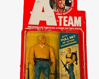 John Hannibal Smith A-Team action figure vtg Galoob toy George Peppard actor COMPLETE card weapons accessories 1983 ALC1
