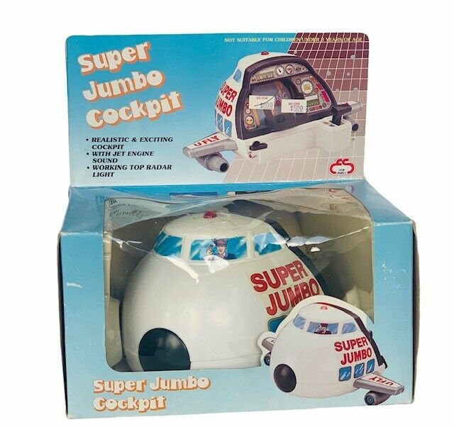 Super Jumbo Cockpit Airplane Toy Vtg Nib Box Japan Plane Jet Super Jumbo Cockpit Airplane Toy Vtg Nib Box Japan Plane Jet
