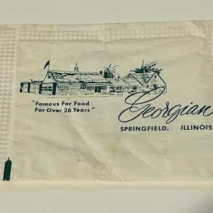Domino Deluxe sugar packet sign paper ephemera advertising memorabilia 1960 hotel motel diner restaurant diner Georgian Springfield Illinois