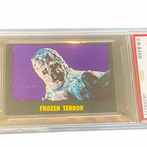 Outer Limits Sciencefiction Alien Horror Universal Monsters Trading Card 1964 Daystar Villa Distefano Bubbles Inc Graded PSA 6 Frozen Terror #34 vtg