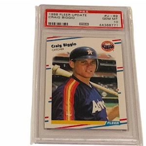 CRAIG BIGGIO ROOKIE 1988 Fleer Update Rc Graded Psa Gem Mint 10 pop 528 low Houston astros hall fame hof non auto U-89