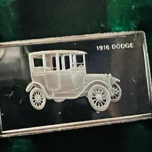 Franklin Mint Silver Bar Mini Ingot 1975 Centennial Car 1916 Dodge classic vtg
