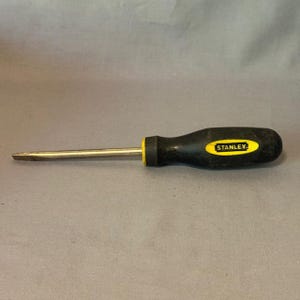 Vintage Tools Stanley śrubokręt płaski 7,5" cala żółty czarny uchwyt śrubokręta