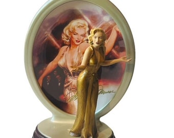 Marilyn Monroe Figurine Plate Bradford Exchange Diamonds Pearls All Glitters COA