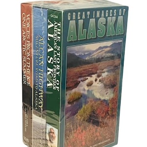 Świetne zdjęcia Alaska Kaseta VHS Wideo SEALED Głosy Lód Arktyka Lato Podwójny zestaw