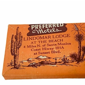 HOTEL MOTEL ADVERTISING Soap bar travel memorabilia souvenir unused sealed Americana vtg Santa Monica Beach California Ca Lindomar Preferred
