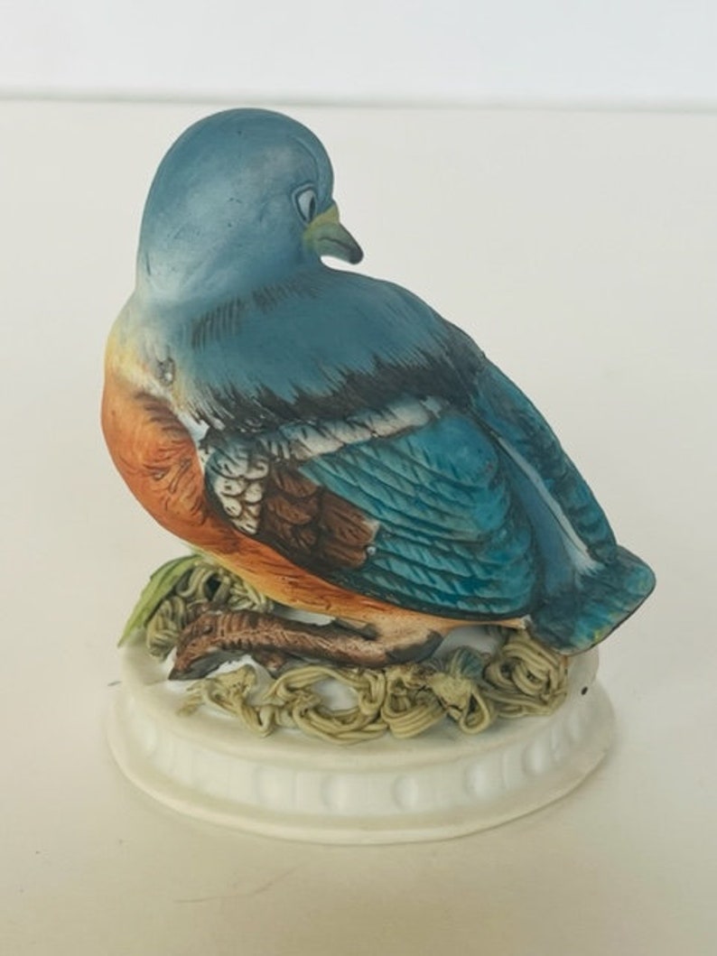 Lefton Eastern Bluebird Porcelain Miniature Figurine Blue Bird Decor ...