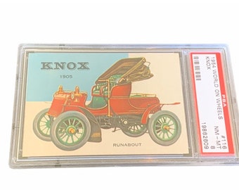 1954 World on Wheels tarjeta coleccionable automóvil clásico deportivo Graded slabbed PSA 8 Mint RARE vintage Knox Runabout