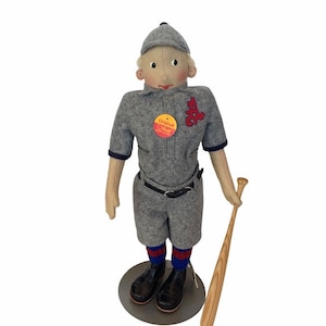 STEIFF BASEBALL PLAYER vintage plush stuffed animal teddy bear toy West Germany W nwt new tags 411656 sports memorabilia figure decor gift