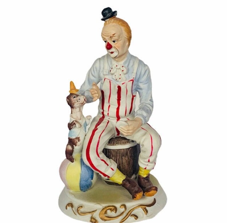 CREEPY CLOWN FIGURINE Vintage Porcelain Circus Statue Etsy UK