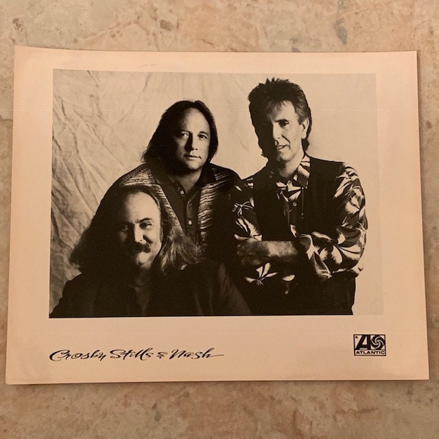 CROSBY NASH PHOTOGRAPH Stills vintage black and white photo ephemera picture 8X10 unframed Atlantic memorabilia classic rock BC3