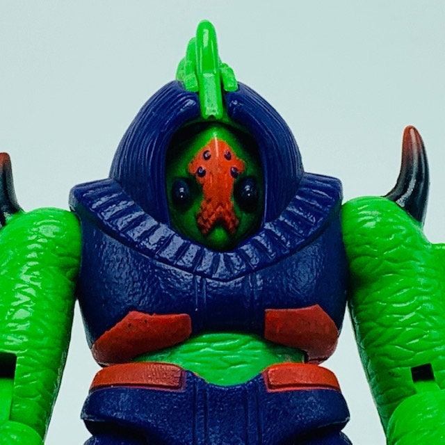 Ancienne figurine, Power Lords, Adam Revell, Strongin Mayem 1982, vintage Bleu/Orange