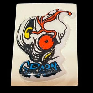 Pegatina de monstruo hinchado Gramm Alien Grabm Vtg Halloween Horror Taiwán cerebro