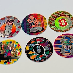 Eightball Pogs lot Slammer Milk Cap game vtg skull punk grunge skater 8-ball E2