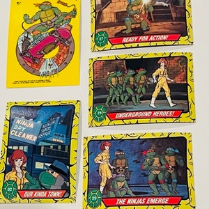 Teenage Mutant Ninja Turtles Trading Cards Lot sticker Mirage Topps TMNT vtg N12