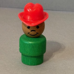 Vintage Fisher Price Little People Antique 1960s Figure Toy Western Cowboy Black