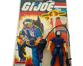 Figura de acción vintage Cobra de GI JOE HASBRO, archivo de tarjeta de accesorios de armas sueltas originales, 1985, comunicaciones Tele-Viper BMC6