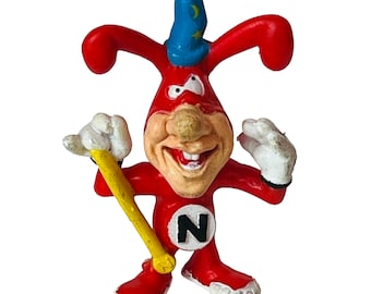 Dominos Pizza Noid Rubber Toy Figure Vtg fast food advertising 1989 Wizard Wand