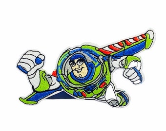 TOY STORY PATCH 1998 vintage retro Walt Disney Pixar Buzz Lightyear woody infinity and beyond space rocket pack emblem sew on jacket vtg