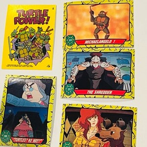 Teenage Mutant Ninja Turtles Trading Cards Lot sticker Mirage Topps TMNT vtg N11