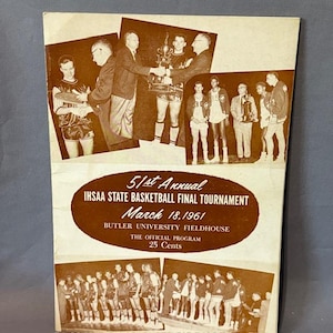 Vintage Basketball Souvenir Program Print Ad 1961 IHSAA Butler University Annual