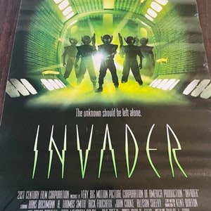 Movie Theater Cinema Poster Lobby Card vtg 1992 Invader Sci Fi Alien Hans Bachmann
