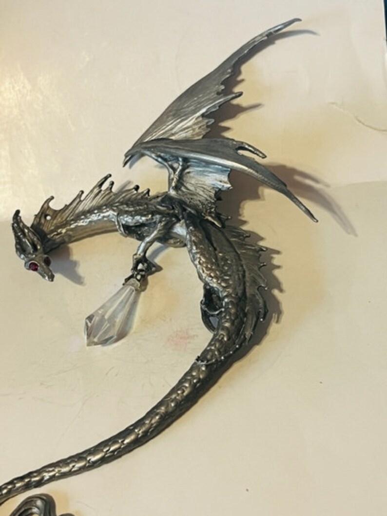 Pewter Dragon Figurine Magic Wizard Spoontiques Rawcliffe Etsy