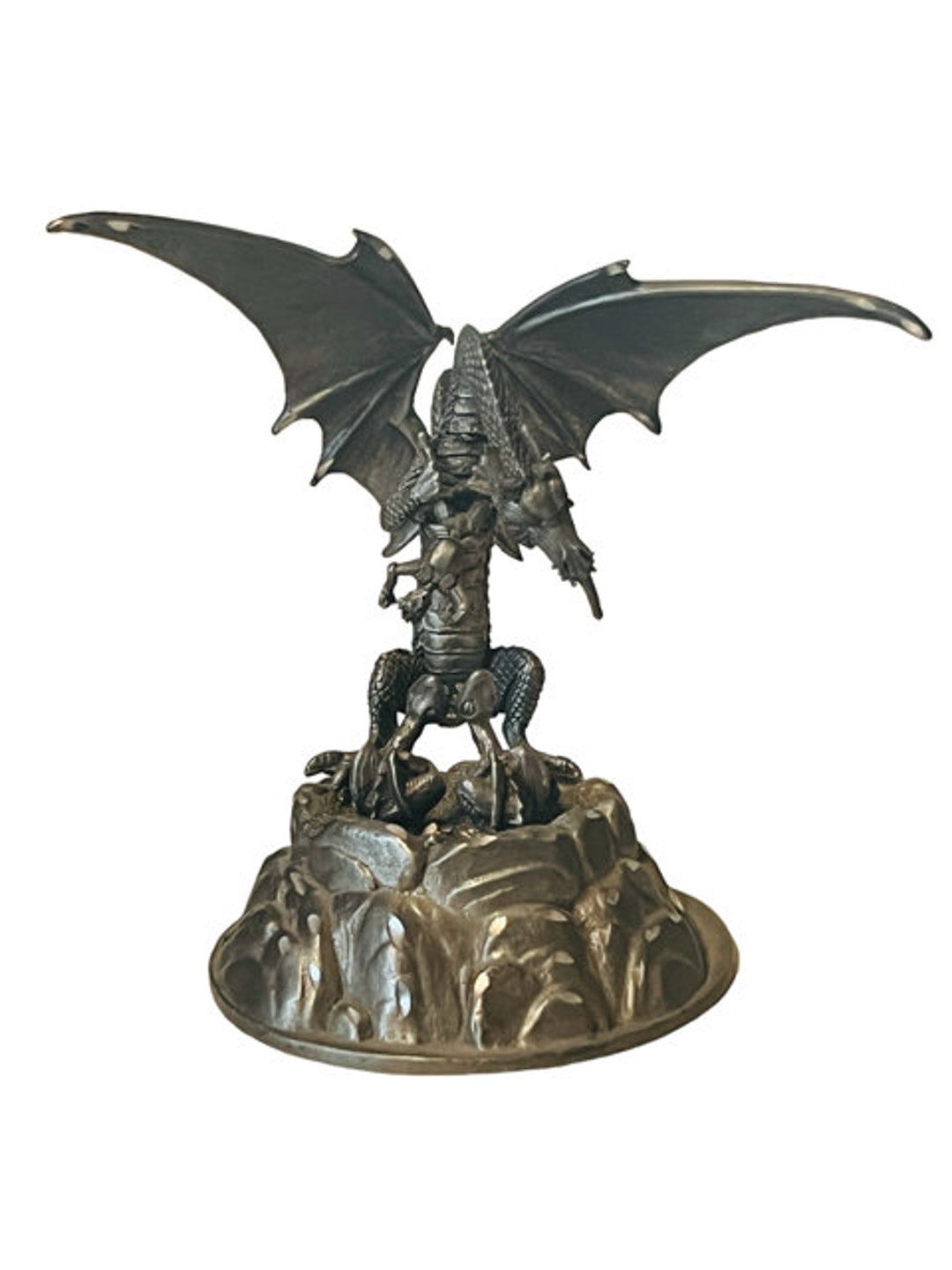 Pewter Dragon Figurine Magic Wizard Spoontiques Rawcliffe SIGNED Tom