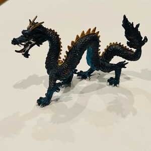 Figurine PVC Dragon Bleu Médiéval Fantastique - Marques Papo, Schleich, Bully - Occasion