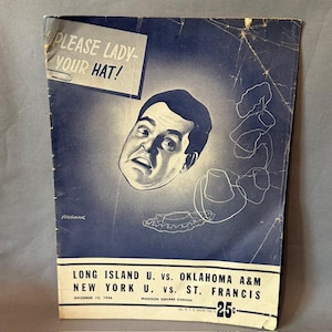 Vintage Basketball Souvenir Program Print Ad 1946 Long Island St Francis Bracket