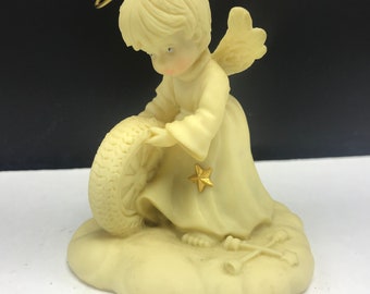 1994 HEAVENLY ANGELS SCULPTURE vintage Tom Rubel statue figurine retired studio collection limited edition gold star spare tire wheel halo