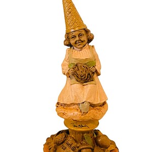Tom Clark Gnome Figurine vtg sculpture SIGNED elf Wolfe Peaches Ice Cream Cone