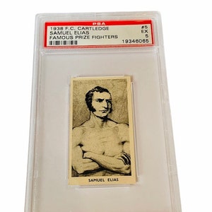 Samuel Elias Boxing Card 1938 FC Cartledge #5 Graded PSA 5 Famous Prize Fighters boxers tobacco mini