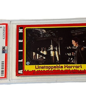 Alien Trading Card Ripley 1979 Fox 20th Sigourney Weaver PSA 8 Mint graded ZELDZAME scifi-memorabilia verzamelobject #76 Unstoppable Horror Ash