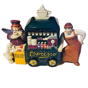 San Francisco Music Box Bakery Espresso Coffee Pitcher Coffee Figurine Creamer